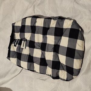 Gently used Lands End Dog Coat Size Small Black and White Checkered